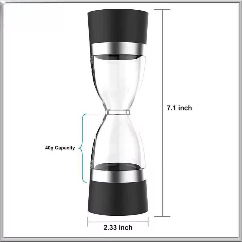 Manually adjustable thickness, hour glass 2 in 1 Dual Salt Pepper Mills,åÊ Pepper Grinder