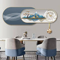 LUXURY ABSTRACT GEOMETRIC WALL ART MURAL WITH WALL CLOCK PRINTING POSTER CRYSTAL PORCELAIN PRINTING