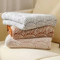 Leaf pattern micro fiber throw blanket