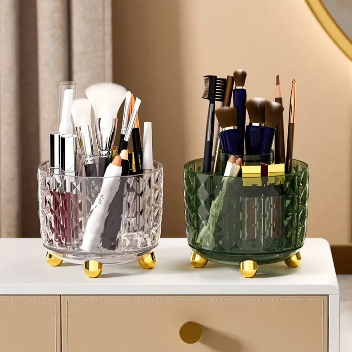 Luxury 360å¡ rotating makeup brushes holder