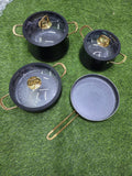 7pcs High quality Non-stick Aluminium cookware set with Silicon cover lids.