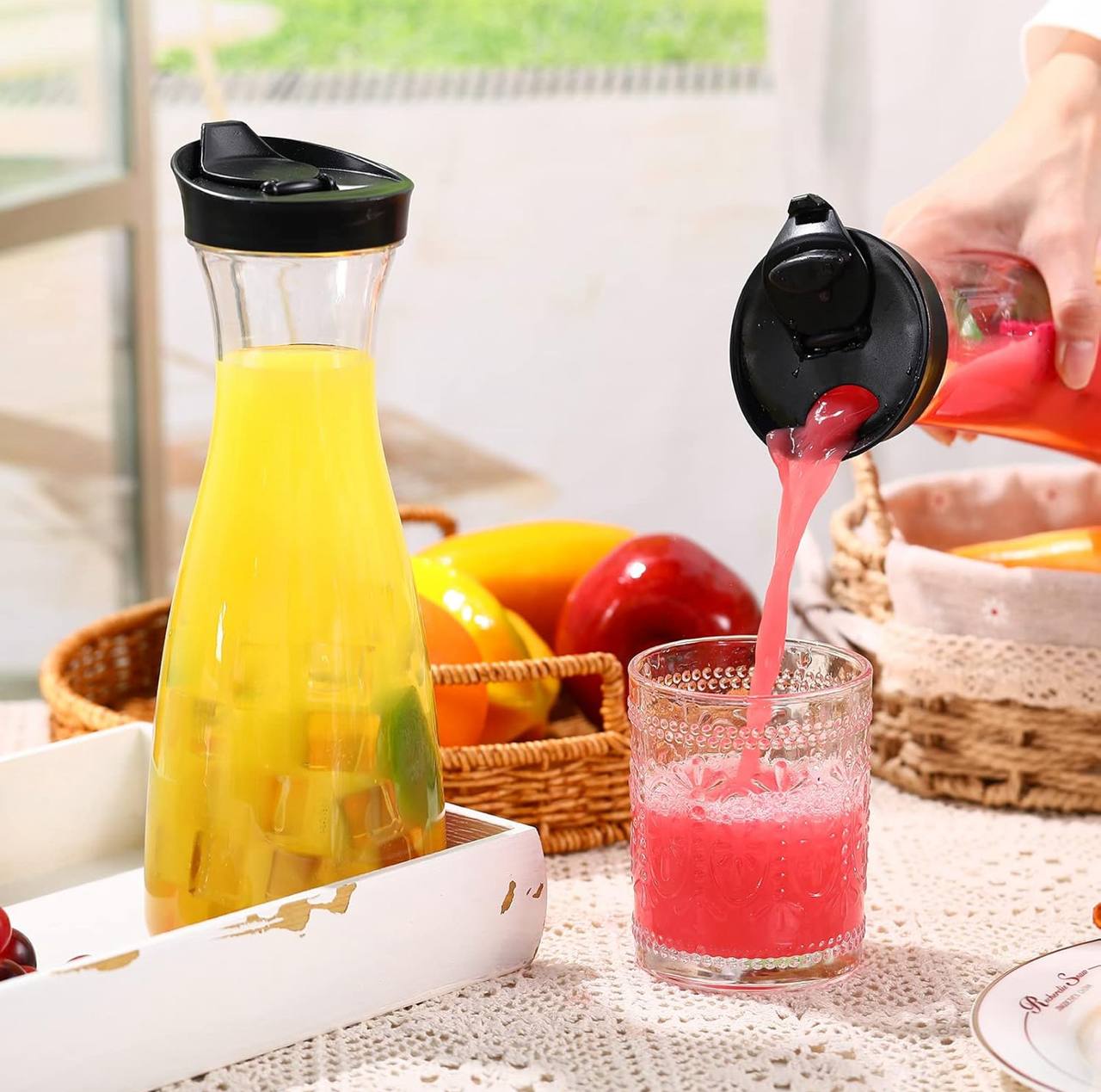 3 pcs set glass water pitcher