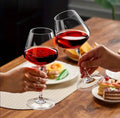 Elegant Burgundy Crystal Wine glass 6pc