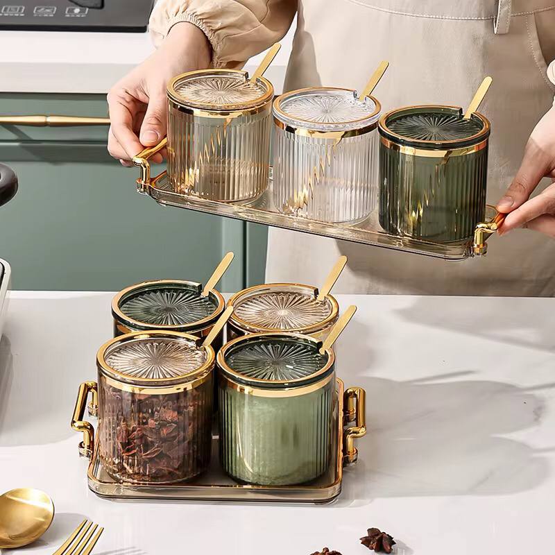 4 in 1 Acrylic seasoning set ideal for spices, sugar