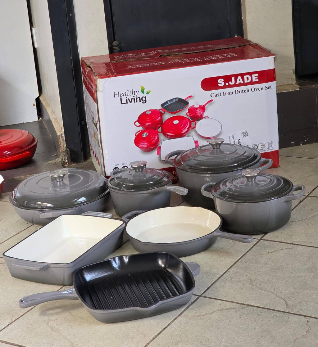 11pcs Enamel Cast Iron Cooking Pots