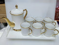 8pcs set ceramic Tea/Coffee sets with rotary trays