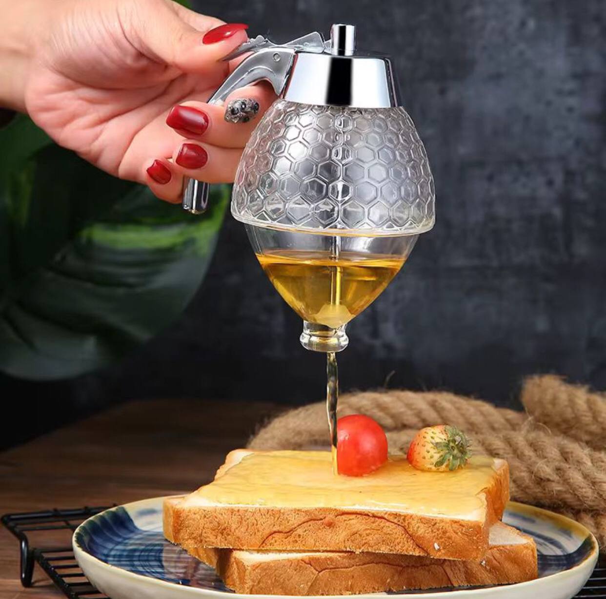 High quality 200ml honey dispenser with storage stand