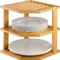 3 tier CORNER BAMBOO KITCHEN STORAGE SPICE RACK
