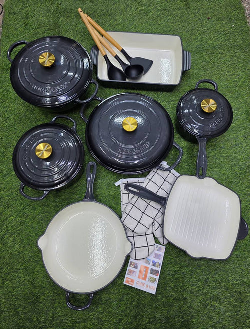 12 pcs Enamel Cast iron cooking pots