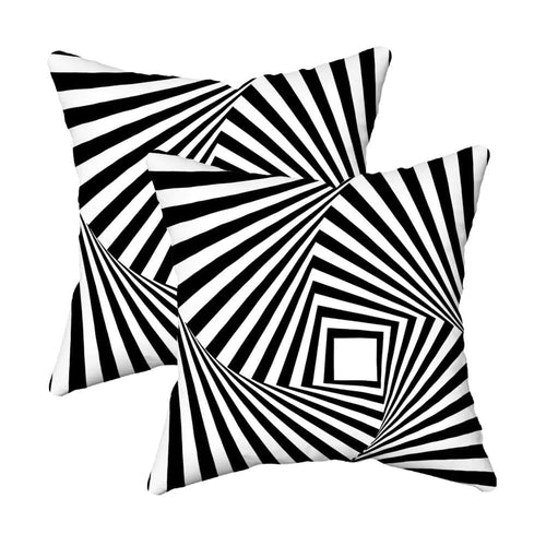 2 Pcs 45X45CM Geometric Contrast Color Print Pillowcase