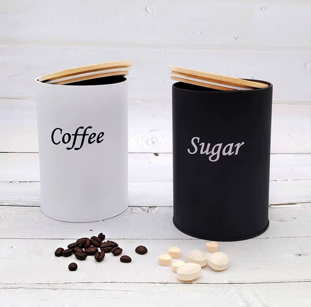3 pcs set airtight canister with bamboo lid