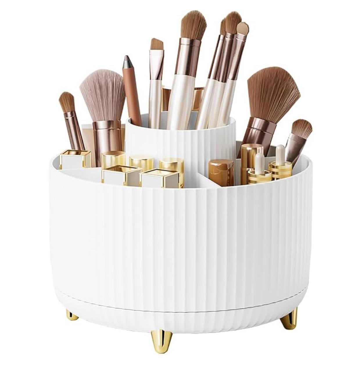 360å¡Rotating Desktop Makeup Brushes Organizer