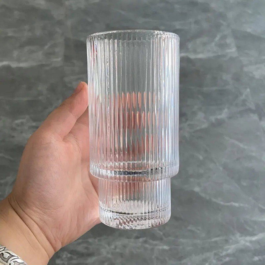 Creative Ribbed Crystal Glass Tumblers  6pc