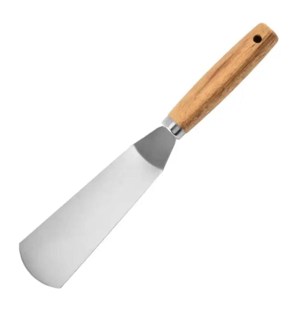 Stainless kitchen accessories with wooden handles