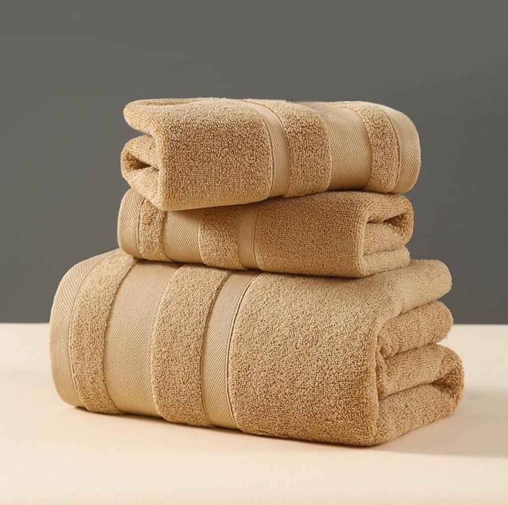 Combed Cotton Bath Towel Sets 3pcs
