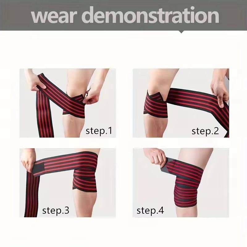 Men Fitness Weight Lifting Elastic Bandage Compression Knee Support