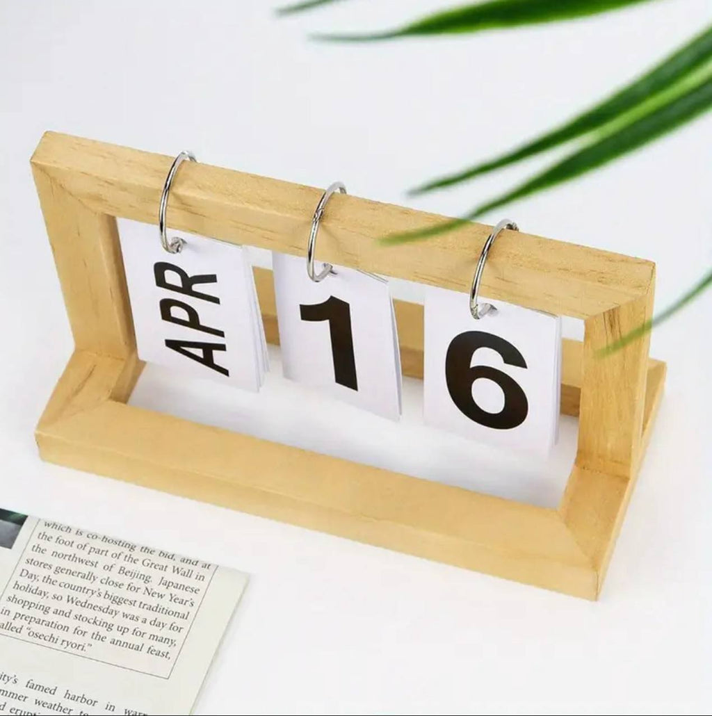 Wooden calendar stand