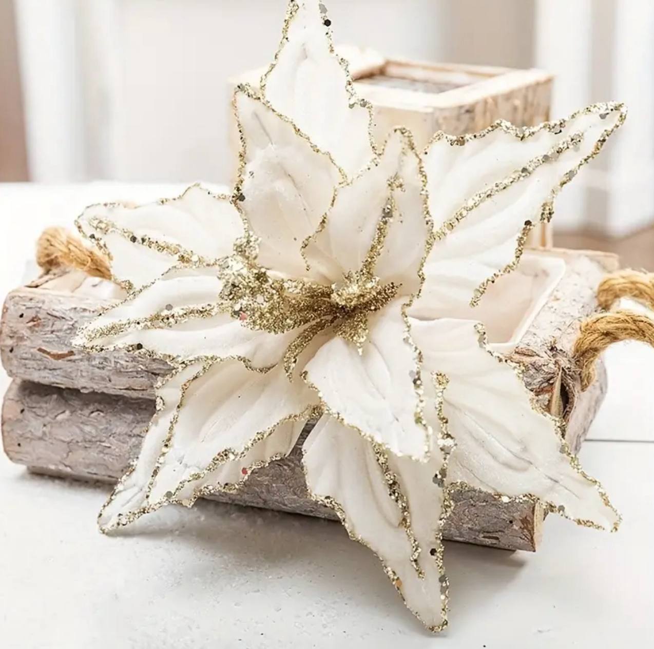 Artificial Flowers  Christmas Flower Pendant New Simulation Pattern Diy Red Multi Layered Christmas Tree Decoration
