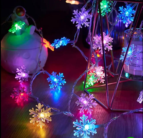 10 METERS Christmas SNOWFLAKE  LED LIGHTS FAIRY WITH REMOTE