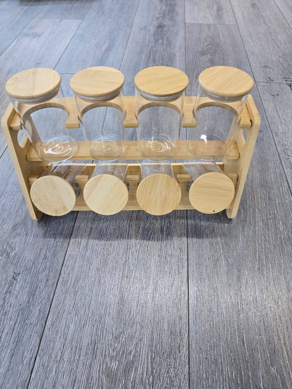 8pc set spice jars + stand Code
