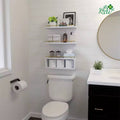 Solid pine wood bathroom floating shelves