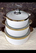 Gold rimmed serving bowls
