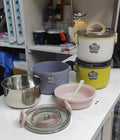 Heated Lunch Box Stainless Steel Round Lunch