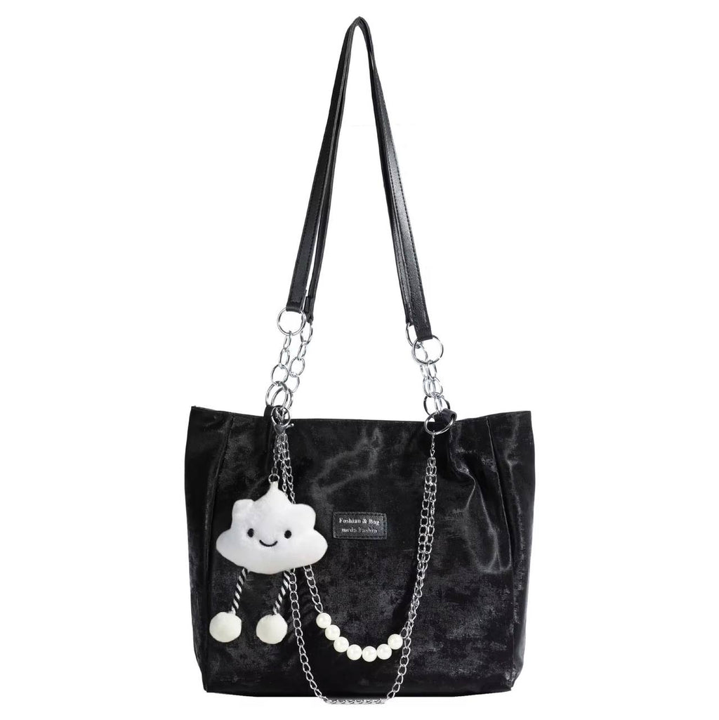 CUTE FASHION PEARL HANDBAG WITH CLOUD BAGCHARM /KEYHOLDER
