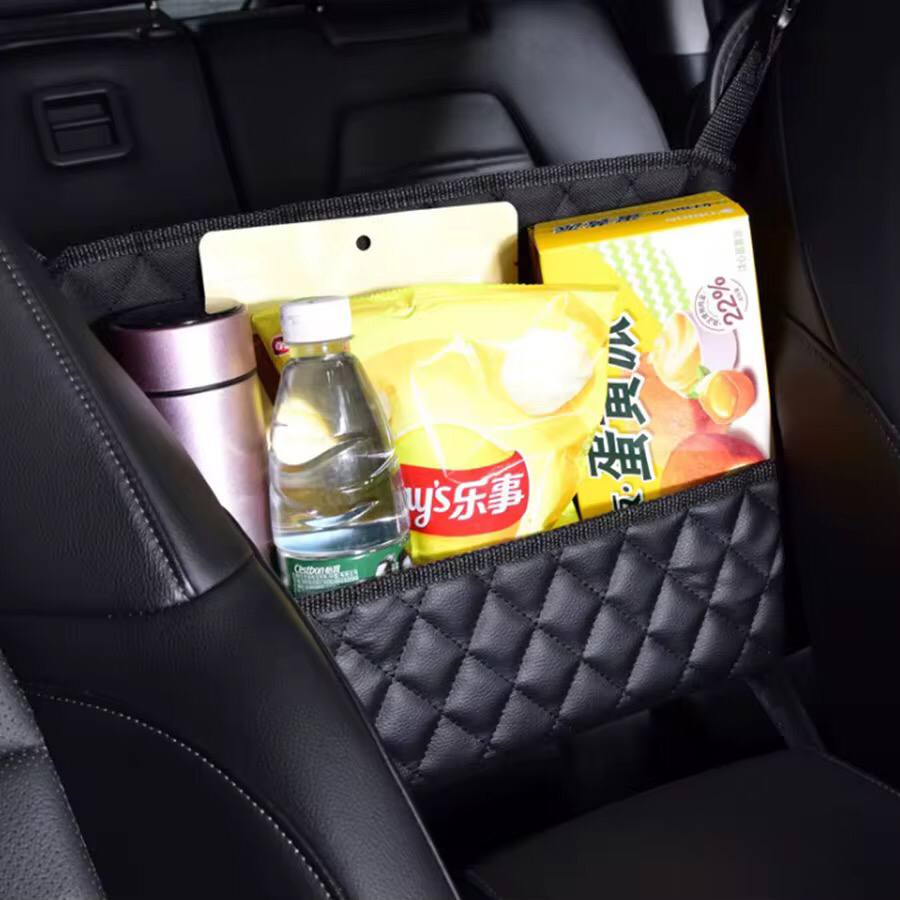 High quality PU leather car in between seat organizer