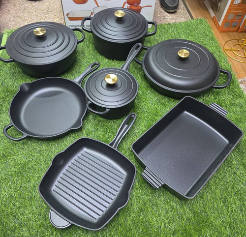 11 pcs Enamel Cast iron cooking pots