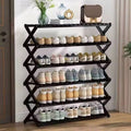 Thickened  6-Tier Black Bamboo Shoe Rack stand / Multifunctional Organizer