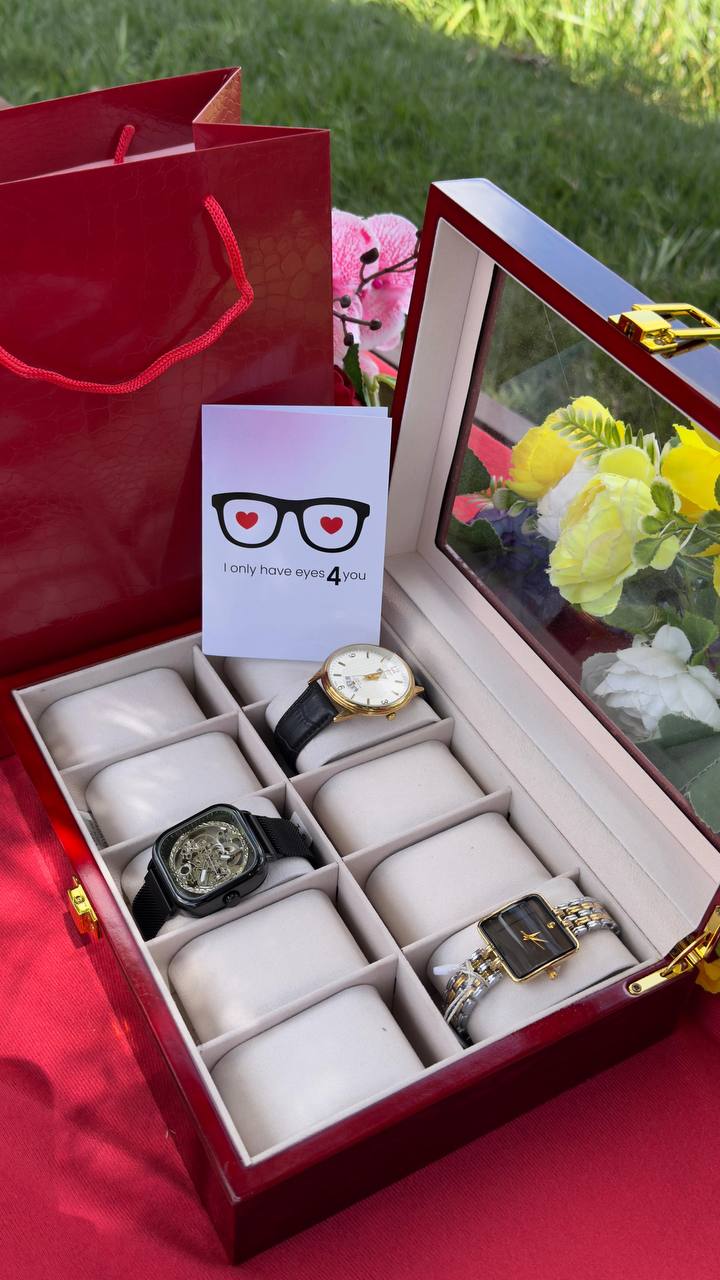 VALENTINES  GIFT SET
WOODEN WATCH ORGANIZER (10 slots)