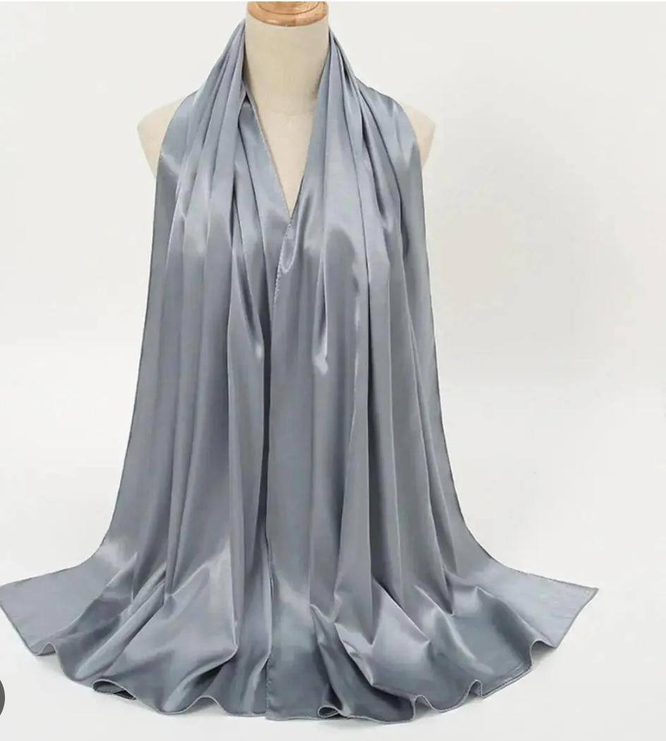 Luxury  Plain Silk  Scarf Set for Women