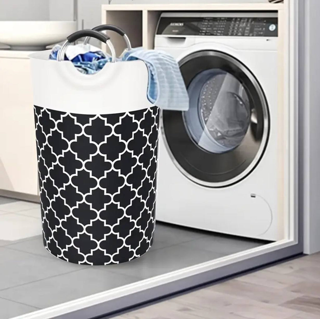 LARGE CAPACITY  LAUNDRY BASKET 82L WITH METAL HANDLES