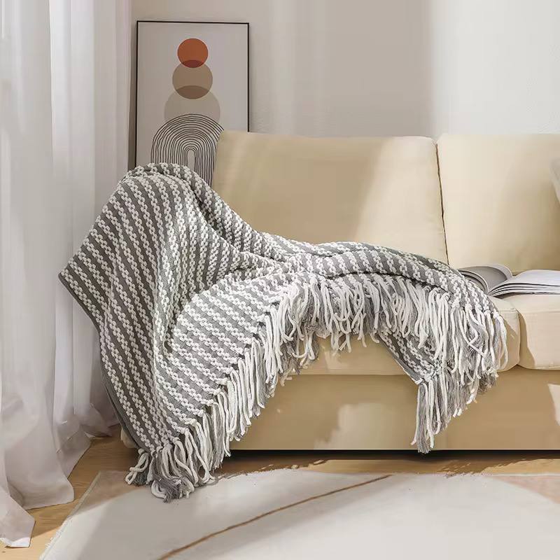 Boho embroidered Throw blanket