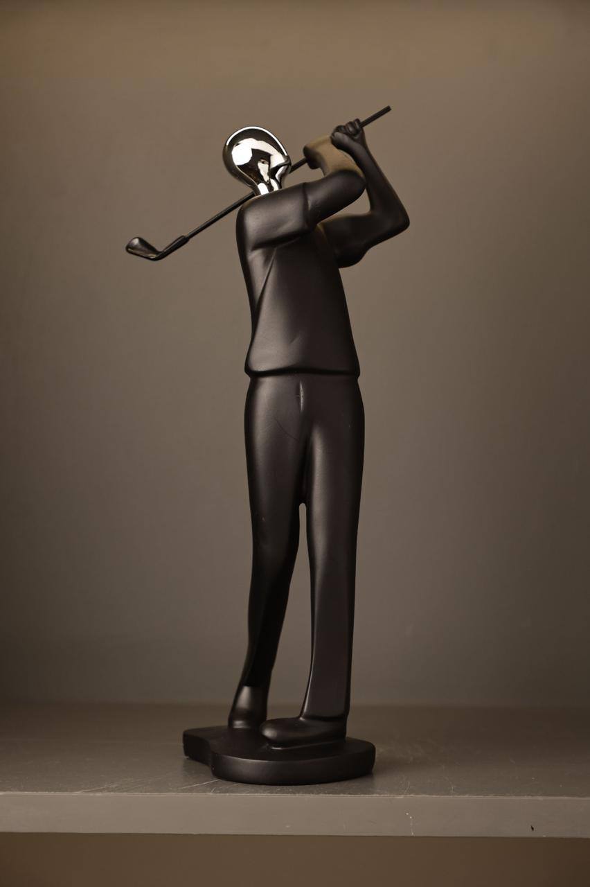 Golfer Sculpture Ceramic Decor piece