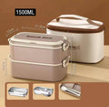 DOUBLE LAYERED LUNCH BOX WITH MATCHING LUNCH BAG