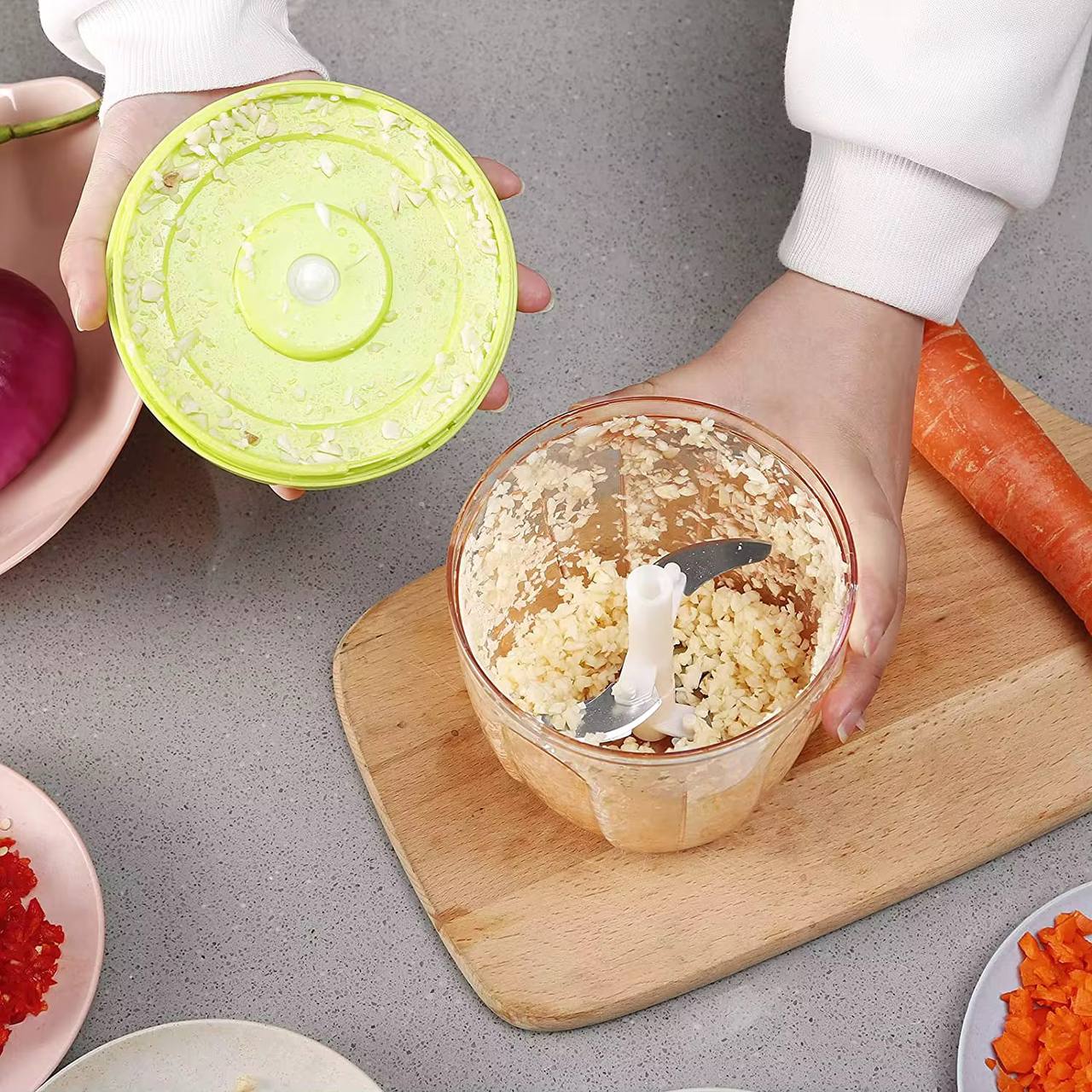 Manual spin cutter