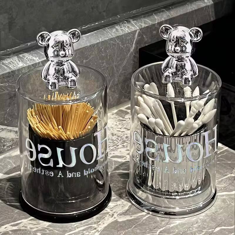 Cute bear Toothpick / cotton swab / Earbud Box