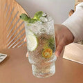 4pcs set Aesthetic Highball crystal ribbed  glasses
