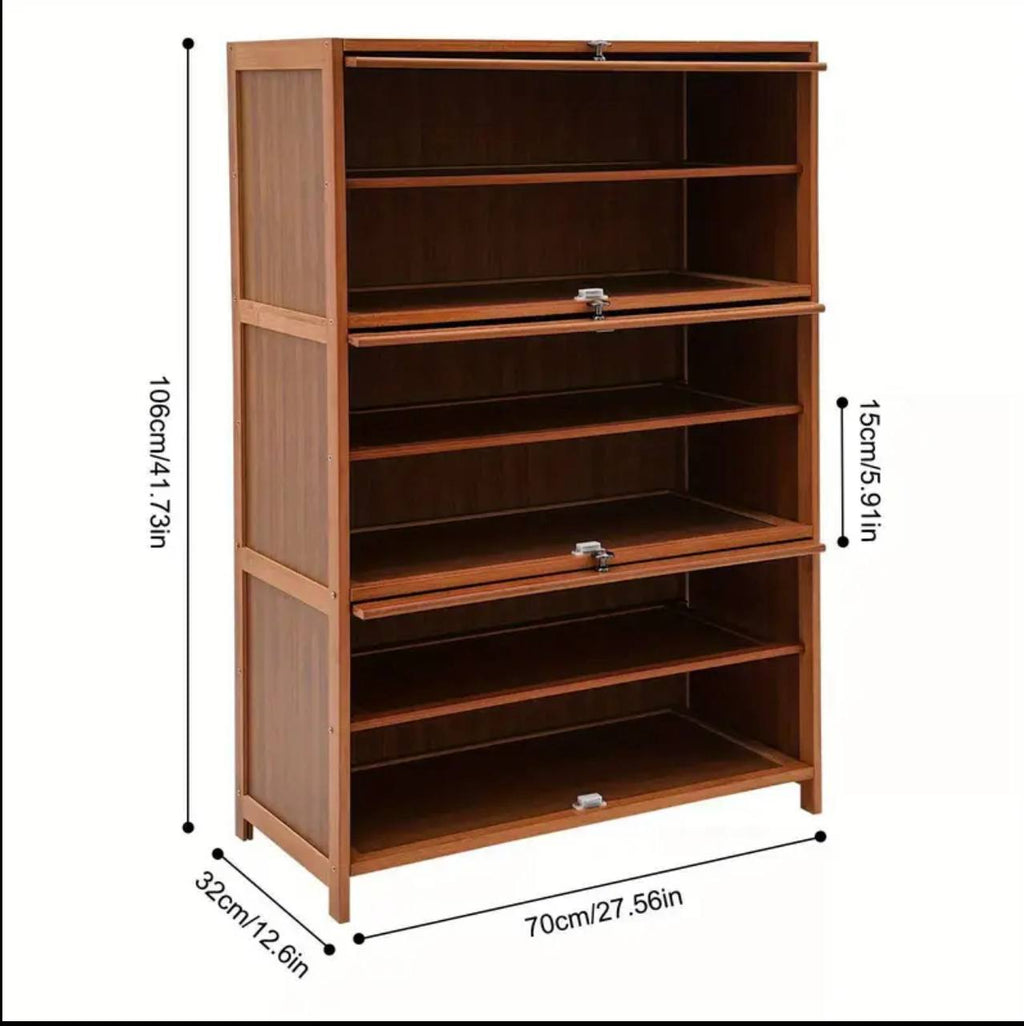 Flip side Bamboo shoe cabinet/storage shelf
