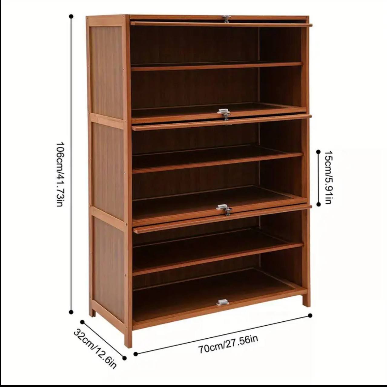 Flip side Bamboo shoe cabinet/storage shelf