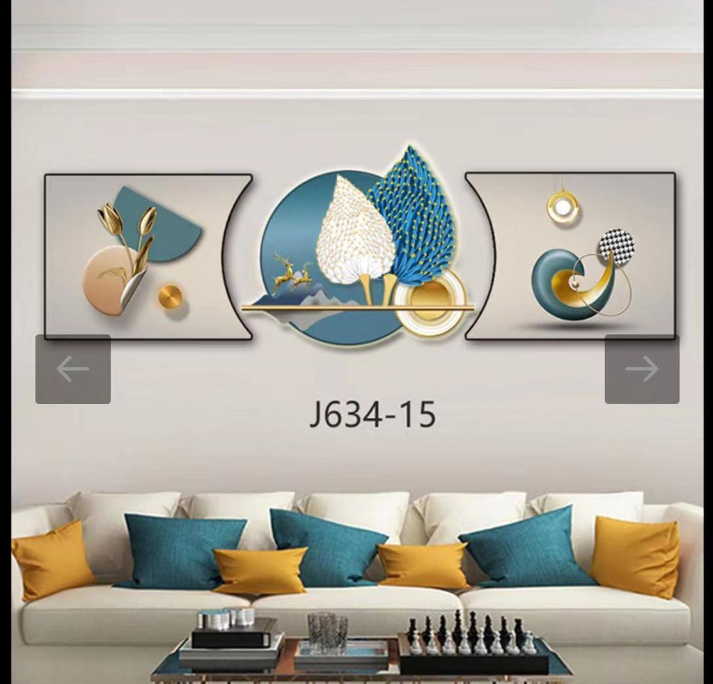 3pc 3in1 30x125cm Decor wall clock elegant wall hanging
