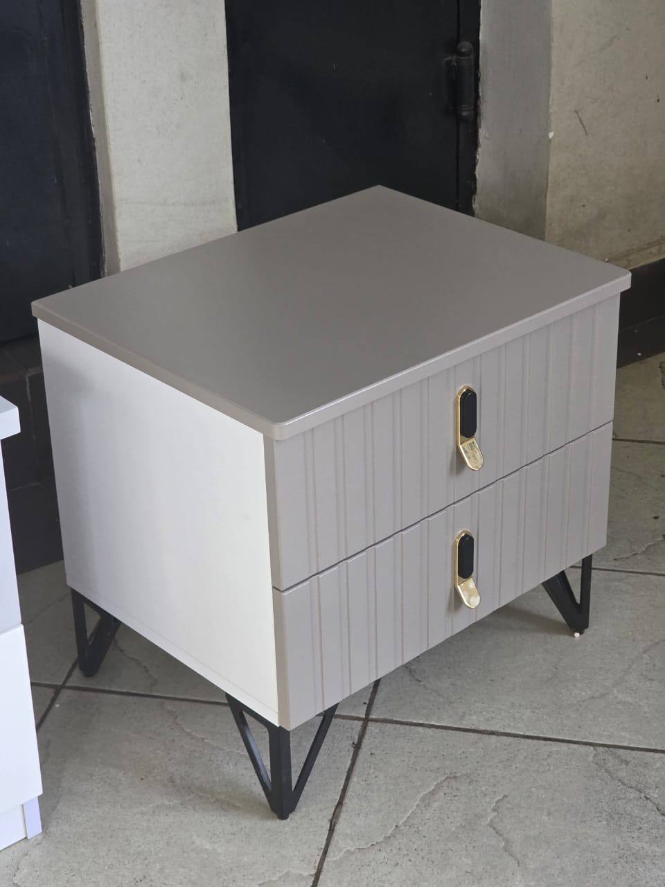 Nordic Bedroom minimalist night table with drawers