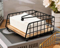 Luxury metallic serviette holder, with Bamboo place on/ napkin holder