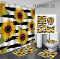 4 pcs set bathroom shower curtain set
