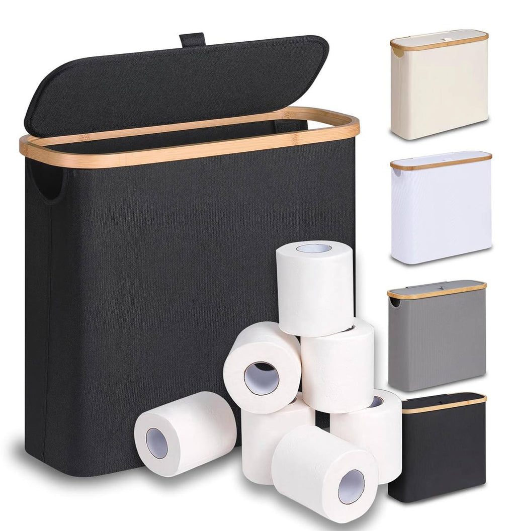 Slim Bathroom Storage bag with Bamboo Lid