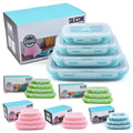 4pcs collapsible silicone food container portable Bento Lunch box
