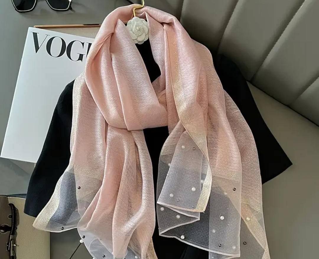 Luxury Pearl Print Scarf for Women