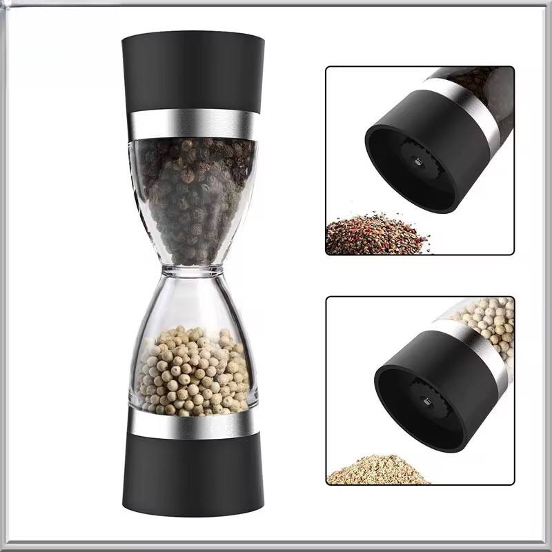 Manually adjustable thickness, hour glass 2 in 1 Dual Salt Pepper Mills,åÊ Pepper Grinder